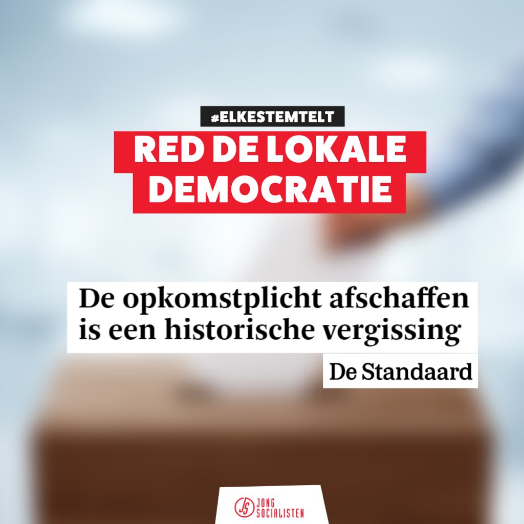 JSbelgie's tweet photo. De Vlaamse Regering stemt binnenkort over de afschaffing van de opkomstplicht. Een grote historische vergissing kondigt zich aan (1/4)
#ElkeStemTelt https://t.co/op0kpUoeHG