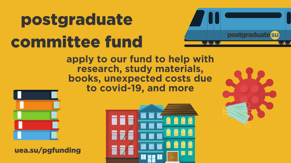 pg(su) - supporting phd students who teach (@ueasu_pg) on Twitter photo The last date to apply to the Postgraduate Committee Fund will be the 22nd of July. 
Get your applications in as soon as you can!
Head to: uea.su/pgfunding for all the details and the application form. The last date to apply to the Postgraduate Committee Fund will be the 22nd of July. 
Get your applications in as soon as you can!
Head to: uea.su/pgfunding for all the details and the application form.