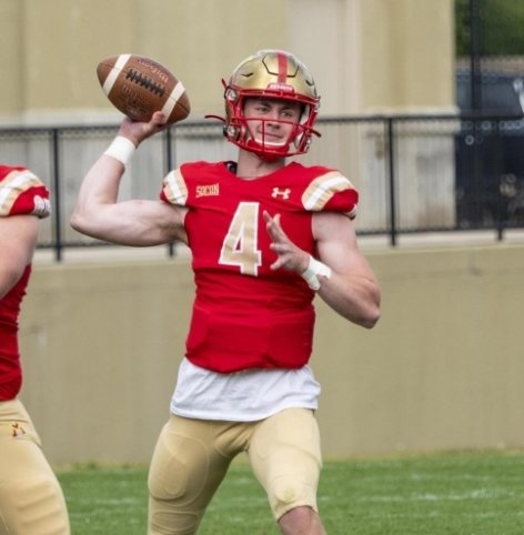 NCAAFNation247's tweet image. ● QB Spotlight ●

Seth Morgan - VMI

• Morgan stepped in this spring for VMI when Udinski went down with an injury. The Freshman threw for 1,374 yards 10 TDs and rushed for 221 yards 3 TDs, remember the name!!!