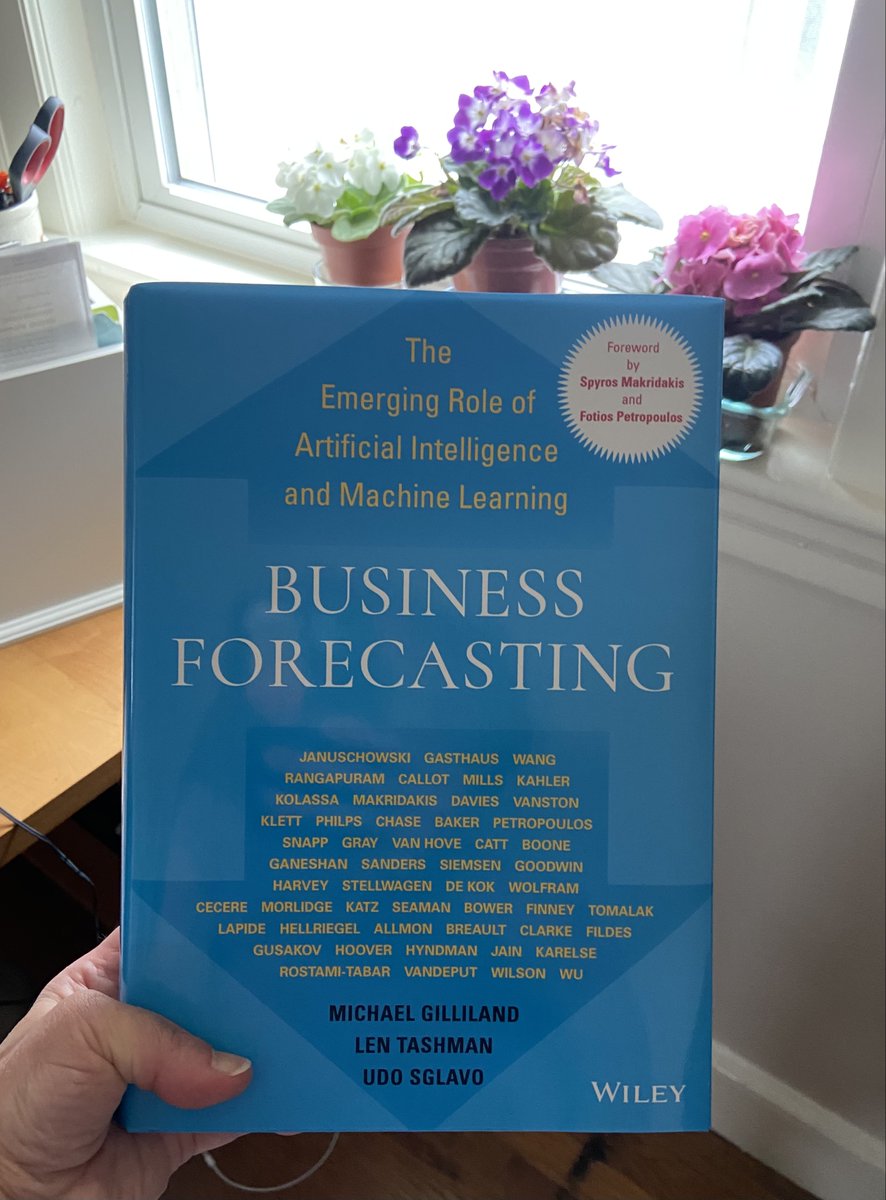 IIForecasters's tweet photo. Excited to share my personal copy of Business Forecasting: The Emerging Role of AI and Machine Learning @mvgilliland @lentashman1 Udo Sglavo @SASanalytics #forecasting #foresightjournal (I even got a little shout-out in preface ๐) https://t.co/Q8GPomYszU https://t.co/t0B3s9mnxX