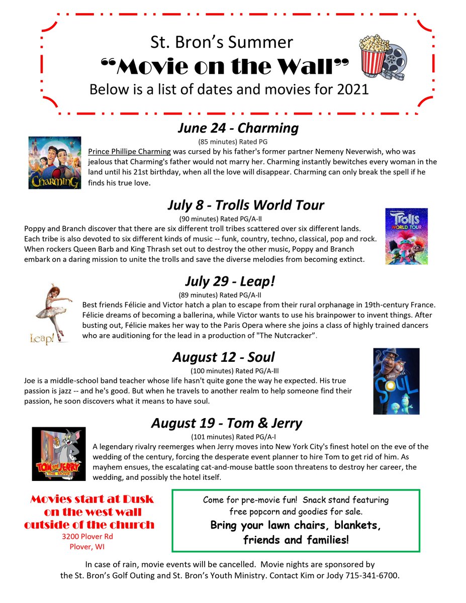 Pacelli Catholic Schools St Bron S Summer Movie On The Wall Is Back Pacellipride T Co C4g0tts9f2 Twitter