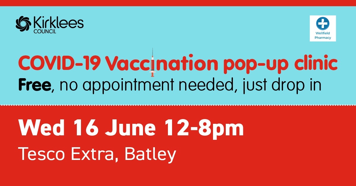 Kirklees Council on Twitter "A popup vaccination clinic will be at