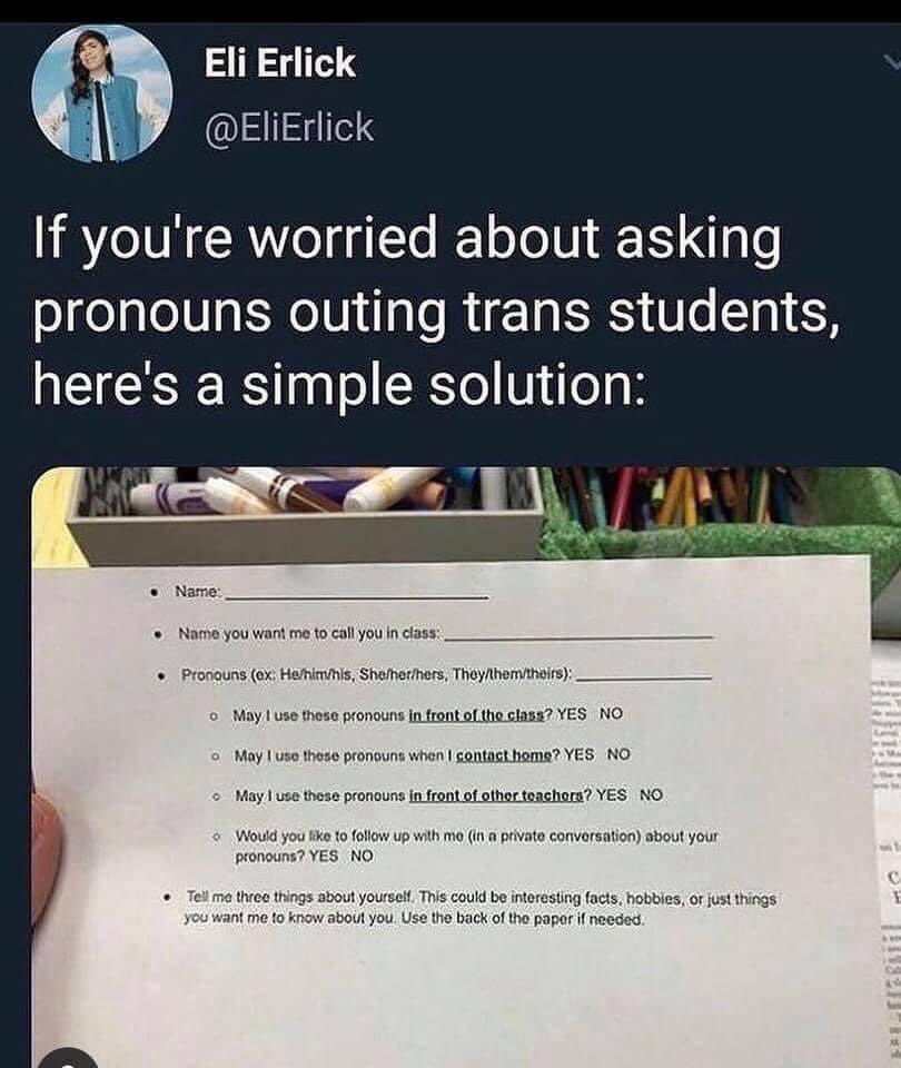 todaysteachers's tweet photo. A strategy for supporting students authentically without outing anyone accidentally 🏳️‍🌈🏳️‍⚧️❤️ https://t.co/F2D0J5RjMi