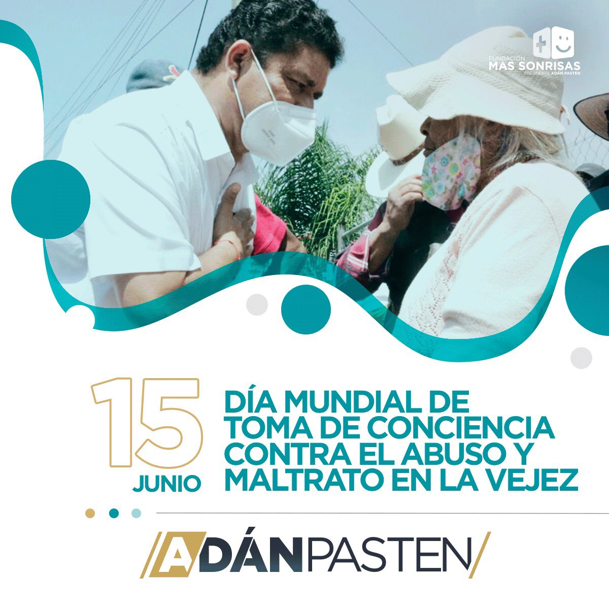 MasSonrisasAC's tweet photo. 15 de junio día mundial de la toma de conciencia del maltrato en la vejez. 

Esta etapa de la vida, se debe vivir en plenitud y en dignidad. 

Cuidemos de nuestros abuelos.  👴 👵🏻 #MasSonrisas https://t.co/3fgtMsSVFp