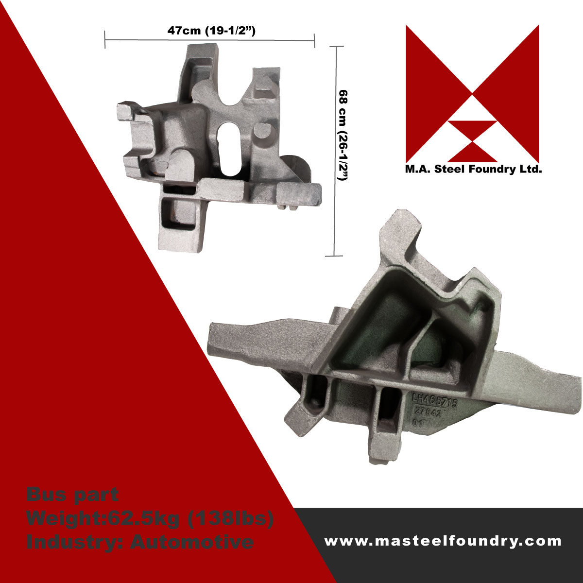 MASteelFoundry's tweet photo. Check out this intricate steel casted bus part. Final weight over 138lbs. 

#foundry #steel #steelfoundry #steelmanufacturing #masteelfoundry #sandcasting #3dsandcasting #canadianindustry #yyc #canadianmade https://t.co/s1otw2TjMM
