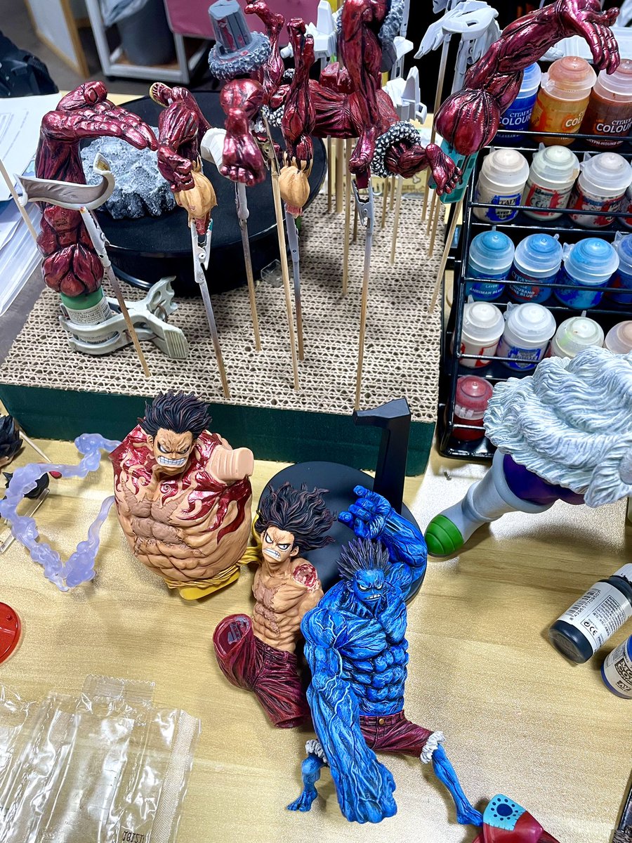 Kumakionepiece 製作委托中 今日も彼のルフィ作品を描いています 岩倉圭二 Clash1977k 岩倉圭二誕生祭 九州の造形恐竜 ワンピース Onepiece ルフィ Luffy Nightmareluffy ナイトメアルフィ スネイクマン Snakeman 弾む男 バウンドマン