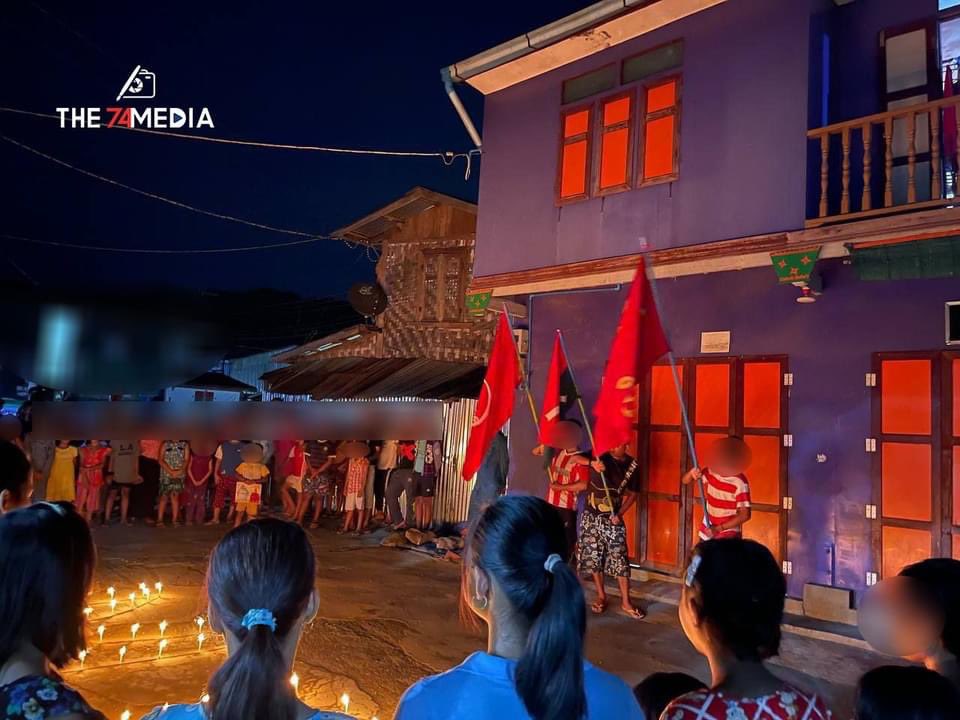 pinkpinkypnk's tweet photo. #CandleLightStrike and night rally in Aye Mya Thar Yar , Hpakant Tsp 
#UnfetteredAccessForAids 
#WhatsHappeningInMyanmar 
#June15Coup https://t.co/khFIpiF26g