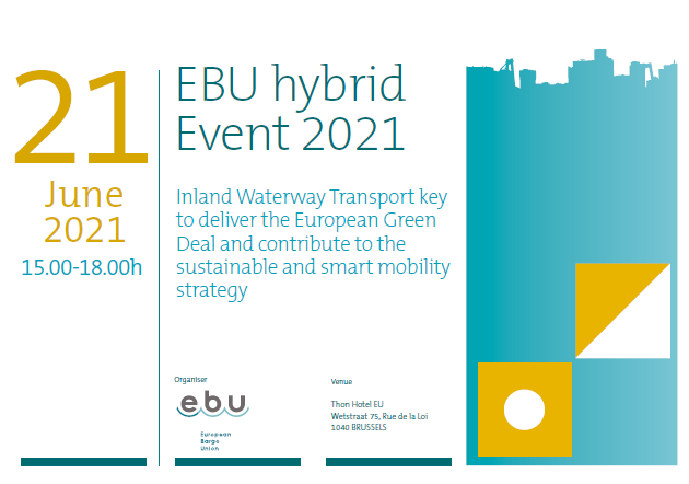 EBU event on 21 June to discuss the key role of Inland Waterway Transport to deliver the Green Deal. 
Already more than 140 participants have registered for this special event and registration is still open until Thursday 17 June 2021. Register here ebu-uenf.org/events/ebu-eve…