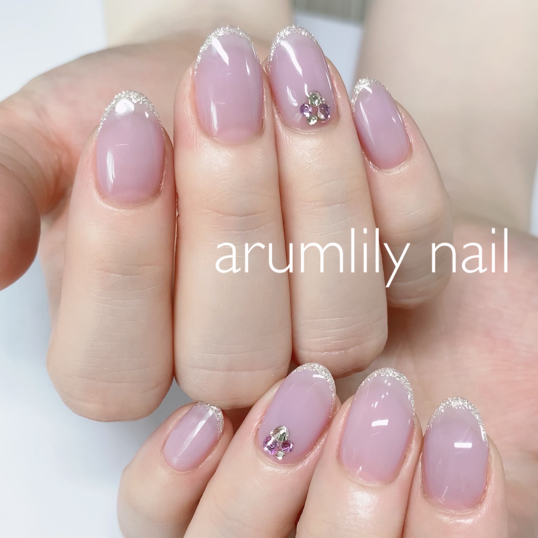 Arumlily Nail パープルネイル ラメラインとシェル 本八幡 本八幡ネイルサロン 市川 下総中山 ジェル 夏ネイル Summer Summernail Nail T Co Amiqwmrkkl Twitter