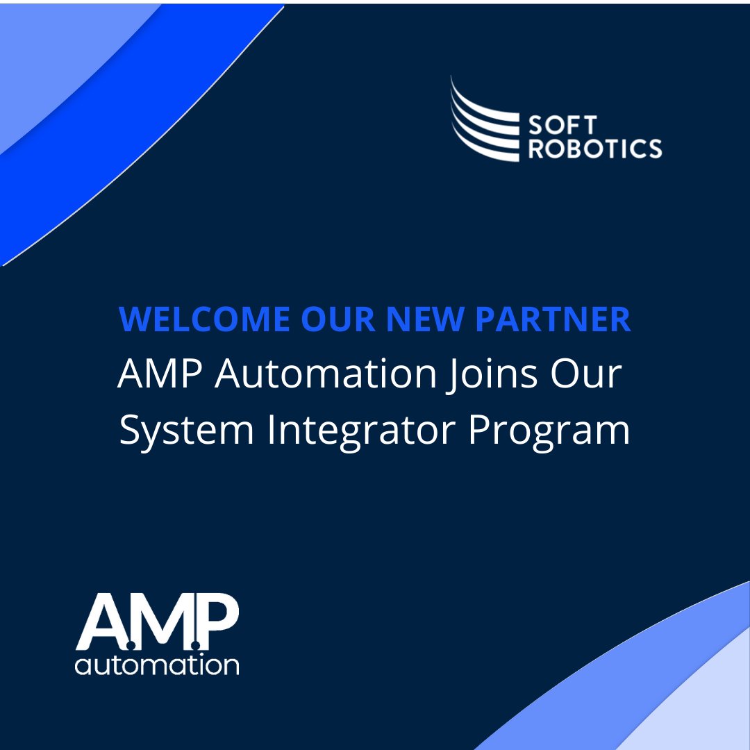 Welcome our newest partners! We're happy to announce that #AMPAutomation has officially joined our Preferred System Integrator Program. Read the official press release for more details: bit.ly/3iIPFZe

#robotics #softrobotics #systemintegrator #newpartners