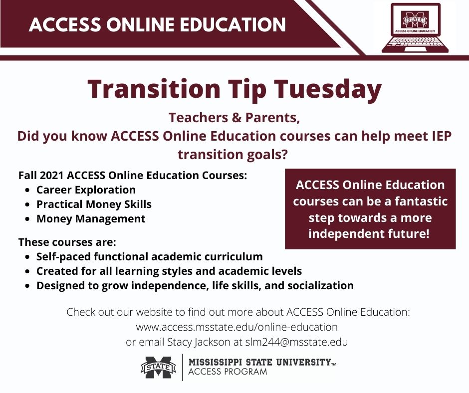 MSSTATEACCESS's tweet photo. To learn more about ACCESS Online Education, visit https://t.co/TtdbmoOE2q

#alwaysACCESSable #msuaccess #HailState https://t.co/DAl6dCiX1i
