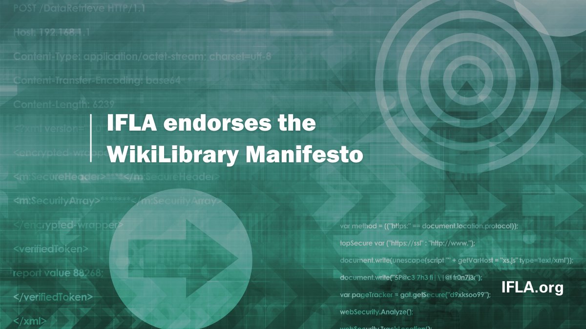 IFLA whole-heartedly supports the development of the interoperable and open digital #Wikibase ecosystem that is at the core of the #WikiLibraryManifesto. 

Read more about how #libraries and #Wikimedia can help to provide access and knowledge for all! bit.ly/3gwVbM4