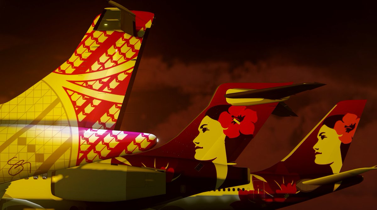 HAL_virtual's tweet photo. We had a great picture session, to showcase our high quality fleet! Tell us what you think. 
Thank you to @aaspoon for the livery, and @SwissHerbs_ for our custom loaders! 

hawai’i starts here. 🌺
#Roblox #RobloxDev #RoAviation #PualaniProud https://t.co/i5iKD0rlsT