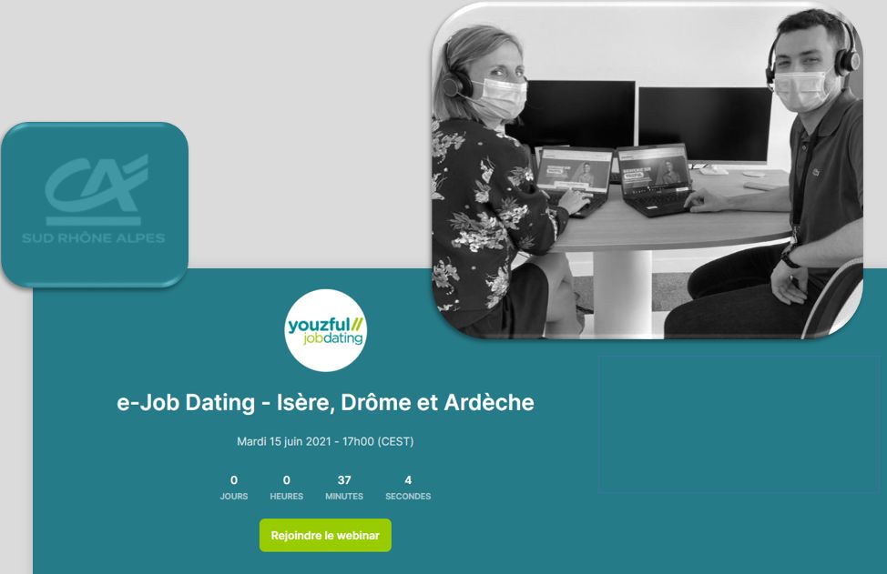 CASudRhoneAlpes's tweet photo. Notre #TeamRH en direct du #ejobdating organisé avec @wizbii ➕ de 10 entretiens à distance pour recruter nos futurs collaborateurs👍#ToutCommenceici #Youzful https://t.co/TLsik1Gogg