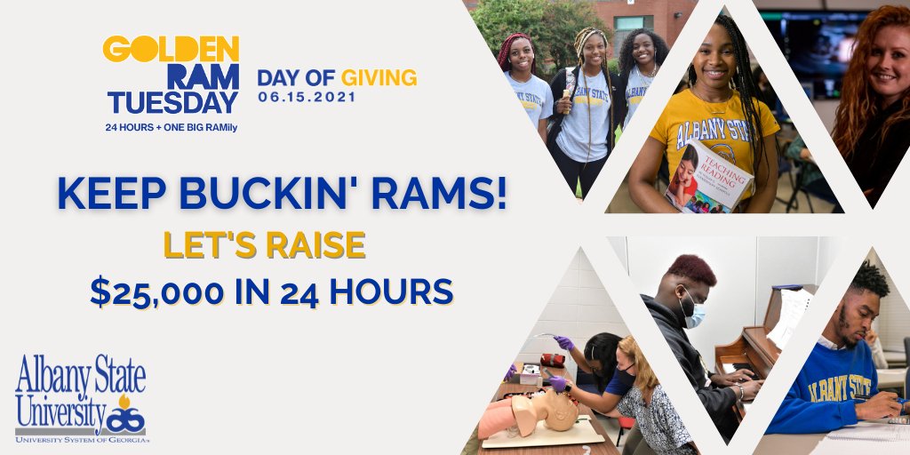 AlbanyStateUniv's tweet photo. We have already met our goal for Golden RAM Tuesday! We successfully raised $13,409 in pre-giving day dollars and $13,844 today.

Keep buckin' Rams and let's raise a full $25,000 in only 24 hours! @ASUGives 
 
Donate: https://t.co/IVHsro6Paq #ASUGives https://t.co/GDzQxaLzPR