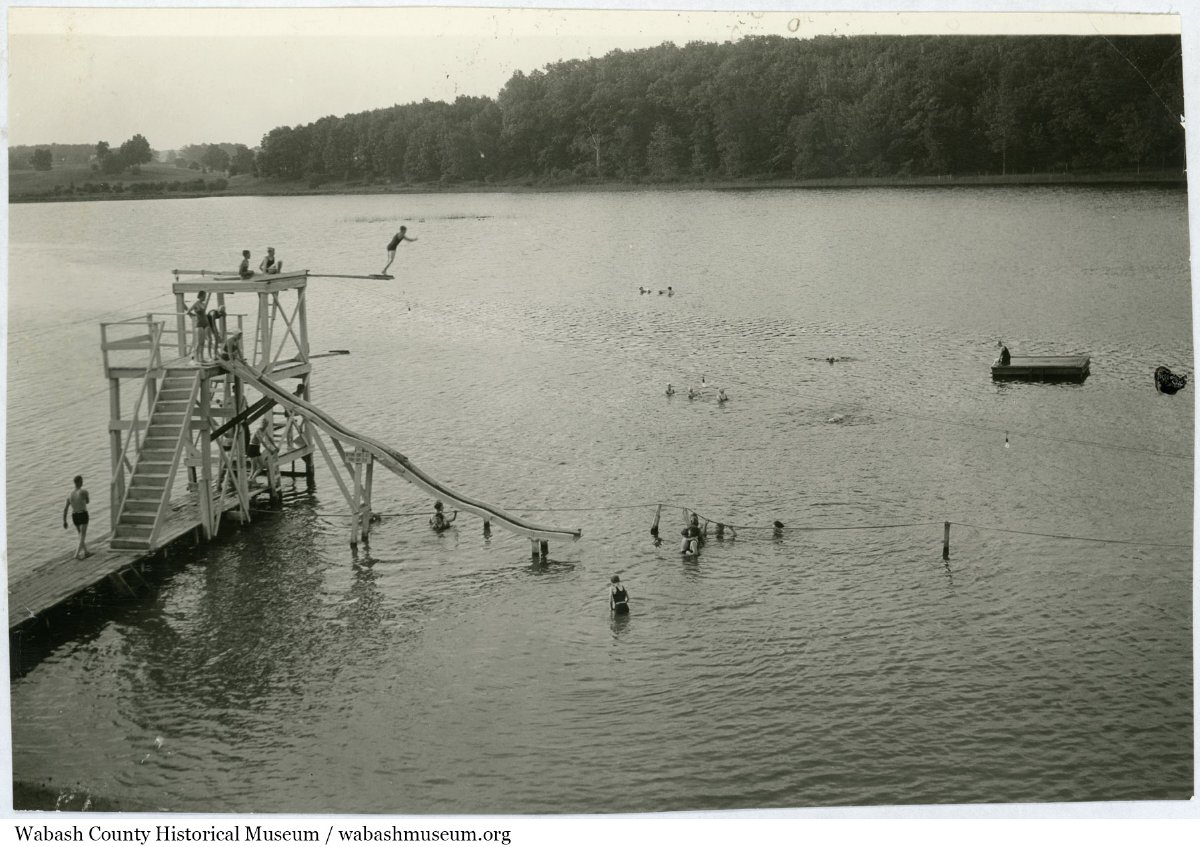 Swimming in Lukens Lake, Wabash, Indiana, circa 1965. Are you team pool or team lake? 🌊