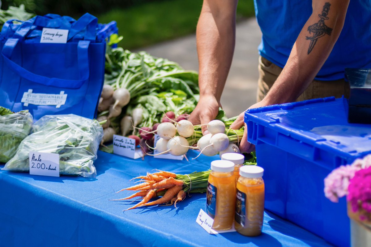 GVSUFarmMarket's tweet photo. Have you heard?! There’s a GVSU Farm Stand on campus every Wednesday from 9am-1pm, located in front of Lake Michigan Hall on the Allendale campus. Get your fresh produce &amp; honey from the @gvsusap &amp; plants from the Barbara Kindschi Greenhouse 🤗🌱 https://t.co/0JFtM3Zvma
