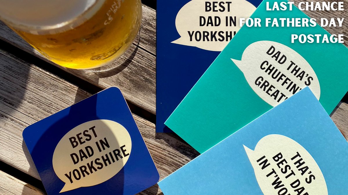 DialectableGift's tweet image. Go on&apos; mek all them lovely Dad&apos;s feel special with a card and treat to show them you’re not a &apos;mardy arse&apos; We&apos;ve got coasters, mugs, washbags, keyrings, notebooks, actually... loads to put a smile on them faces!
(Last day for 1st class postage - 16 June)
 dialectable.co.uk/.../yorkshire-…