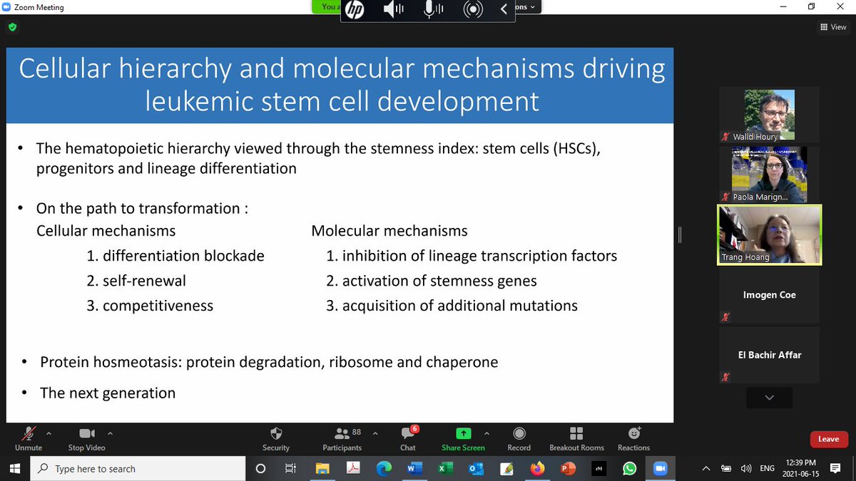 pmarignani's tweet photo. Dr. Trang Hoang award recipient speaking now at #CSMB2021 @CDNProteteostasis @CSMB_SCBM @CSMB_Trainees @IRIC_umontreal #ProteinsRock #stemcells #cancervulnerabilities #ScienceSaves @CDNWomenSTEM https://t.co/GBwkGCkW3O