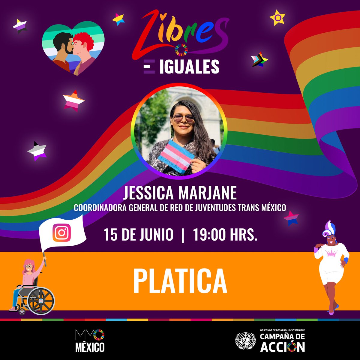 MYWorldMexico's tweet photo. 😱📢No te pierdas la charla de hoy de la Campaña Libres e Iguales con Jessica Marjane "Juventudes y activismos LGBT+" 🏳️‍🌈🙆🏻‍♂️🙆‍♂️🙆🏼‍♀️🙆🏽‍♂️🙆🏾‍♀️

⏰ 19:00 hrs

👉por IG Live en: https://t.co/cdEFR30yWF

#Pride2021 https://t.co/lbxW6w8AFi