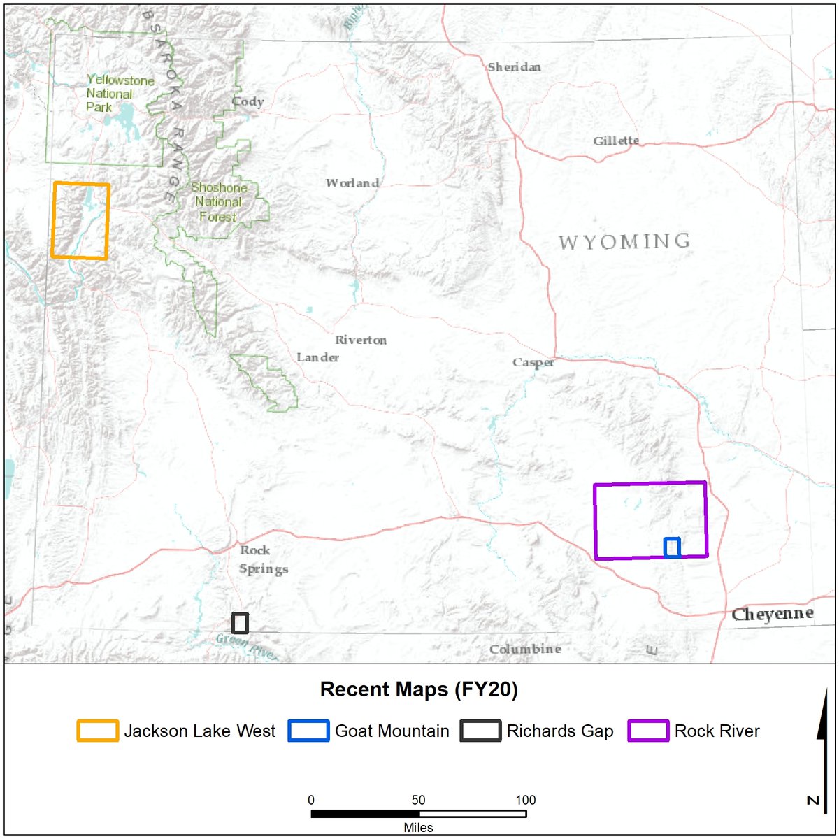 WyGeoSurvey's tweet image. NEW map alert! The WSGS published 4 new #geologic #maps under its STATEMAP program. Look for daily posts starting today highlighting each #map. In the meantime, learn about the projects in the news release: content.govdelivery.com/accounts/WYSGS…. #Wyoming #geology #geologicmap #mapping