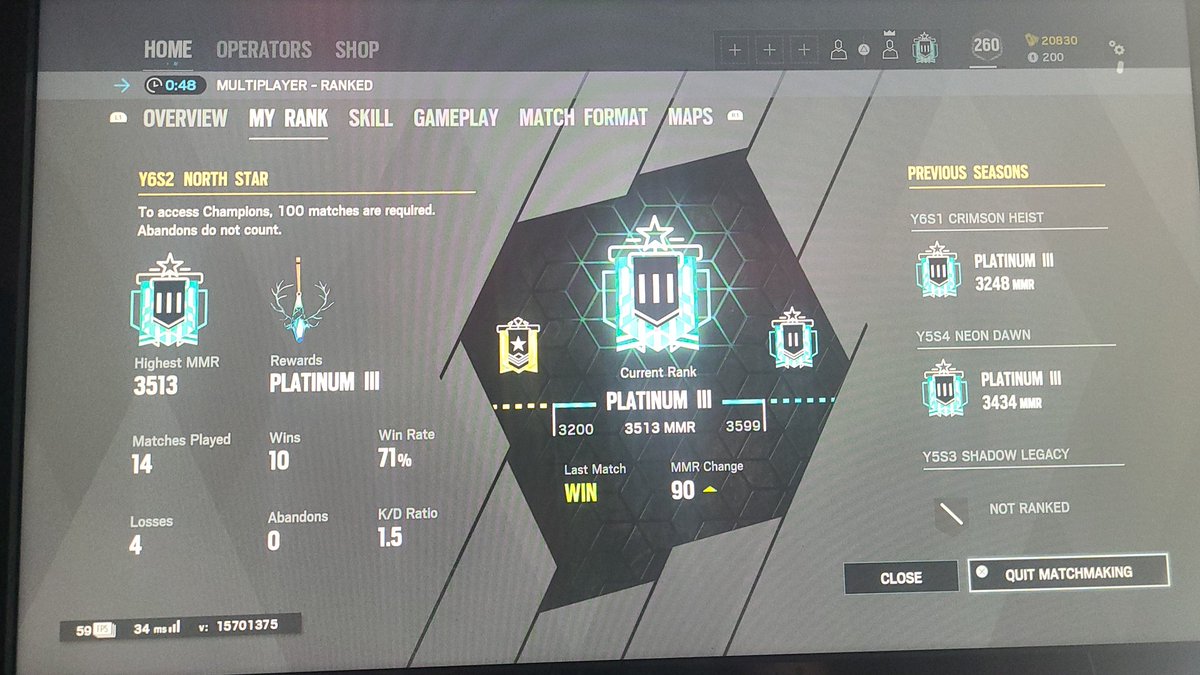 \~ I'm back got logged out and couldn't remember info. Anyways here's my stats 1 day into the new season