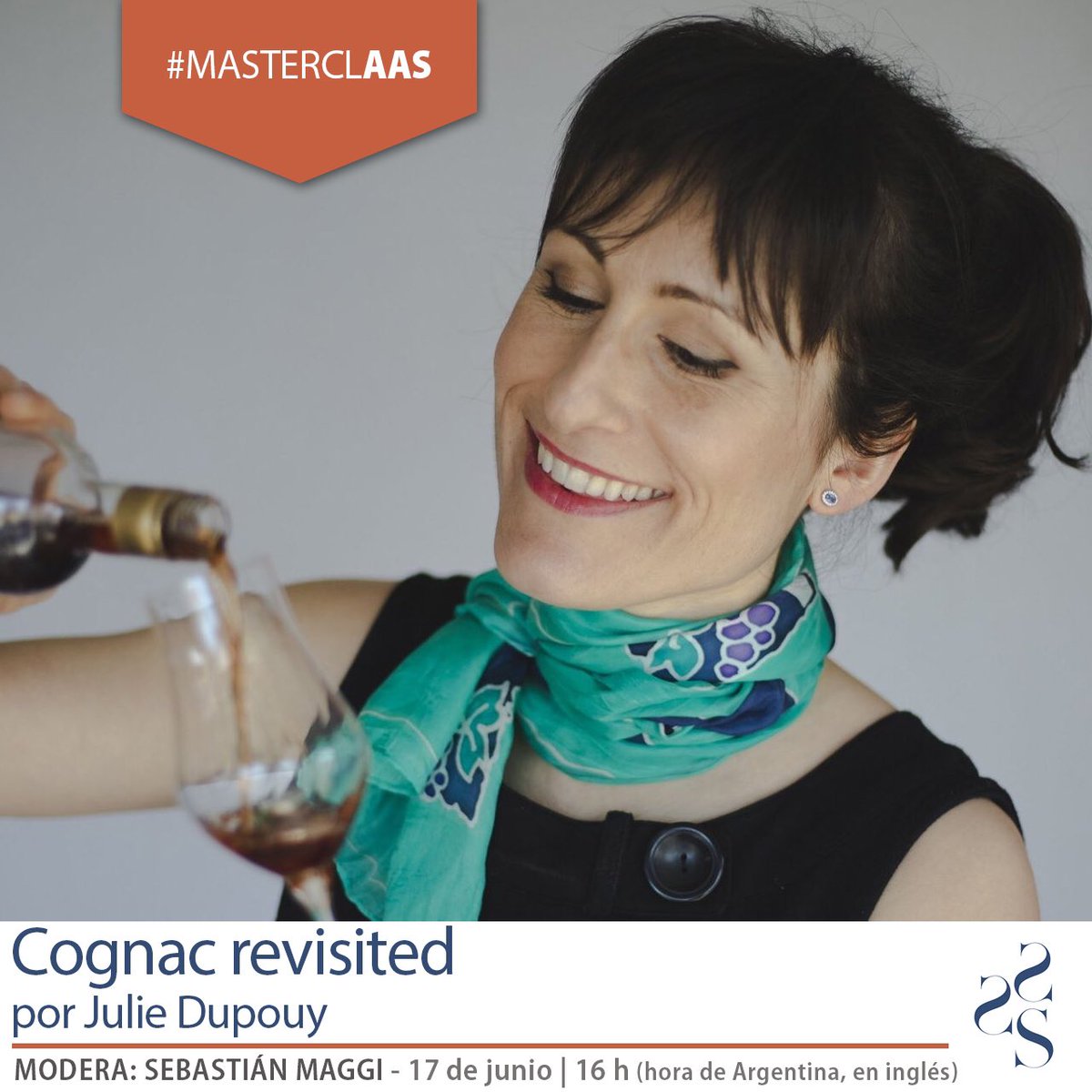 AASommeliers's tweet photo. 📢Nueva #MasterclAAS junto a @JulieDupouy1 , quien presentará “Cognac revisited".
📆Jueves 17 de junio, 16 h.
💻La #MasterclAAS será en inglés por Zoom.
📌Modera #SebastianMaggi
📩Si sos socio o socia podés inscribirte enviando un mail a administracion@aasommeliers.com.ar https://t.co/1K4NiBuzHZ