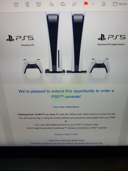mattswider's tweet photo. (1/3) ⚠️FINALLY – PS5 restock Thursday, June 17 at Sony Direct. Xbox Series X GameStop in-store TOMORROW

♻️&amp;READ: PS5 at 12pm PT / 3pm ET if u got this invite email (it's random). Check ur email for it. Virtual queue always opens up to everyone else ~5pm ET

I'll🚨when it's time https://t.co/DGVbeC3T8k