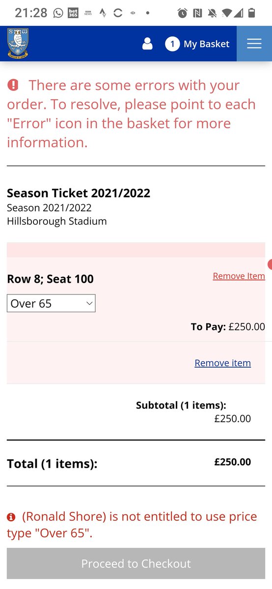RichardGShore's tweet photo. @swfc My Dad is 88, why can't he renew at the over 65s price? Thanks. https://t.co/wnI64xuunN