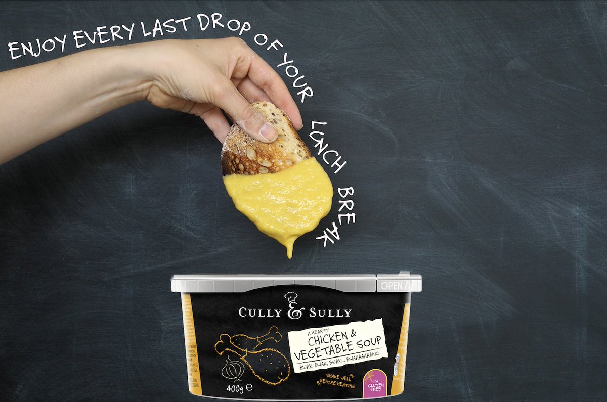 cullyandsully's tweet photo. With lots of us back at work,lunch breaks are that precious time when we get to fill ourselves with a bit of goodness & banter
Our soups are full of veggies & take a couple of minutes to heat up so you can enjoy every last drop of your lunch break #anynews #howwasyourday https://t.co/9cbaQHN1AF