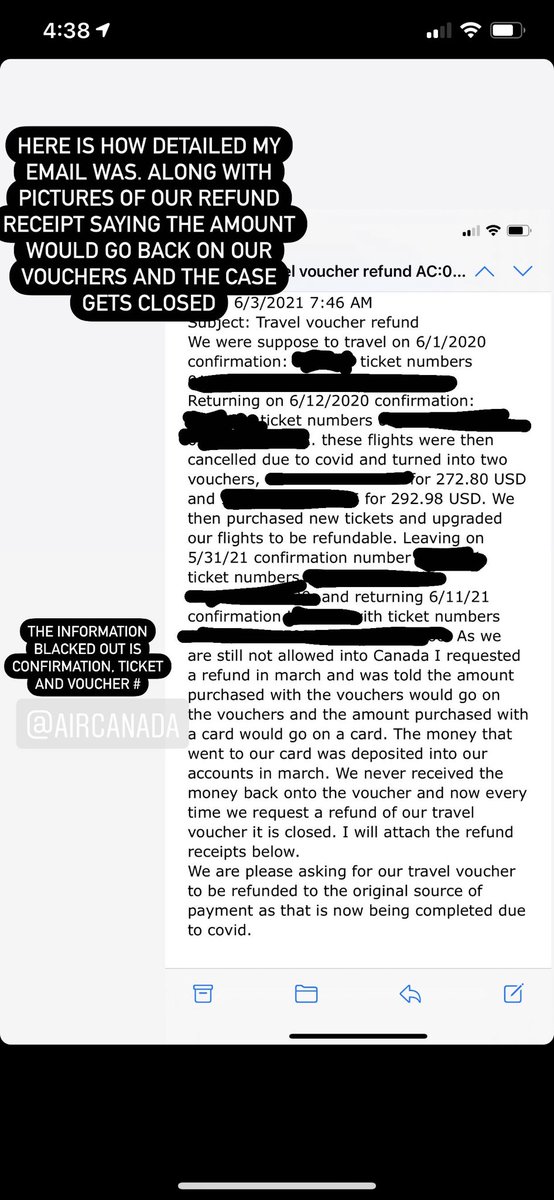 carlieg12's tweet photo. Here is how detailed I was for the inappropriate response that I got. @AirCanada  maybe you’ll actually read the email here since you didn’t read it the first two times I sent it https://t.co/eagzq7X9L2