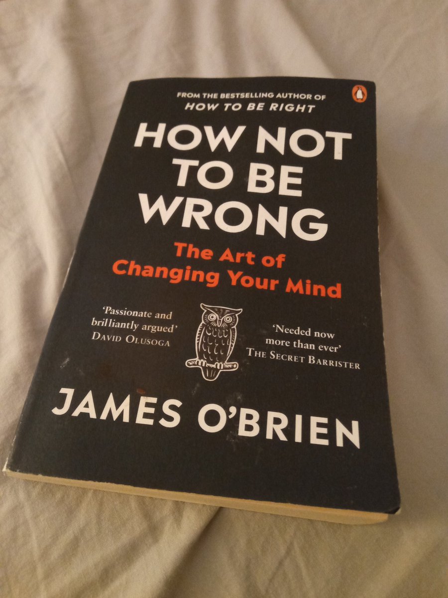 Such an important read... The art of reviewing your thoughts and beliefs and acknowledging when you are wrong about things. It covers challenging topics in an easy to read narrative.... Most importantly, it makes you think <a href="/mrjamesob/">James O'Brien</a> #recommendedread