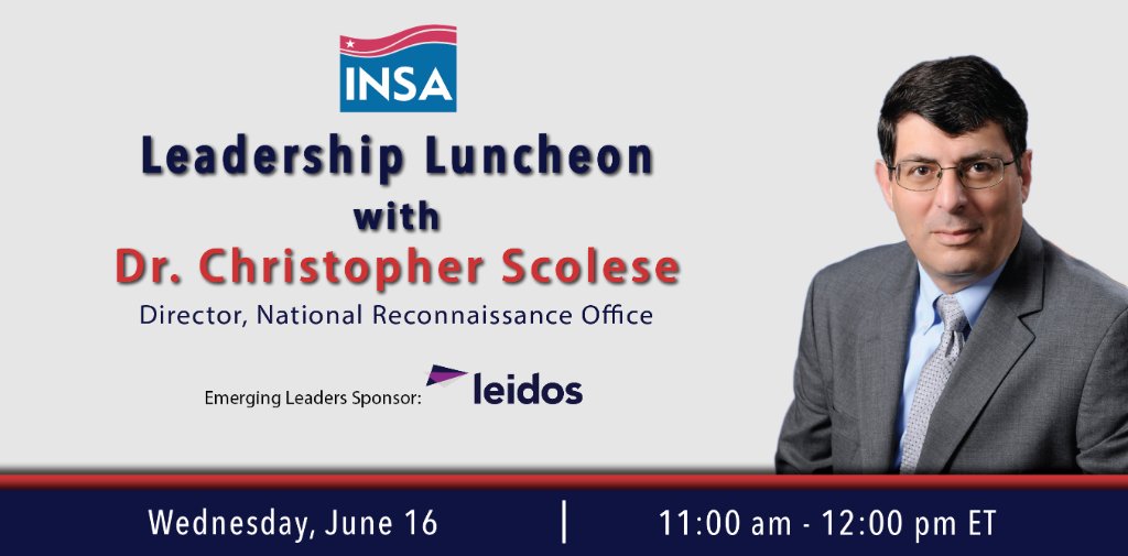 LeidosInc's tweet photo. We sponsor tomorrow's @INSAlliance #INSALeadership Luncheon with the Director of the National Reconnaissance Office (NRO) @NatReconOfc, Dr. Christopher Scolese.
Check out our own Katea Murray who recently featured as part of the Faces of #YourIC series: https://t.co/MOED4cWCVN https://t.co/tyhZzfjiDa