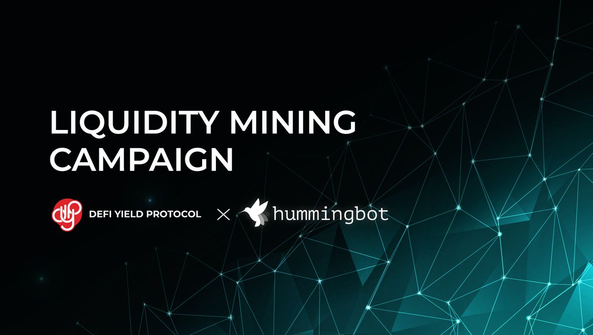 🚀We are excited to announce a 12 weeks liquidity mining campaign with <a href="/hummingbot_io/">hummingbot_io</a> for $DYP holders on <a href="/kucoincom/">KuCoin</a> !

Terms &amp; Conditions:
🏆Reward pool: US$15,000
📆Start date: June 22, 2021 at 12:00 am UTC

Learn more: dypfinance.medium.com/defi-yield-pro…

#DeFi #Uniswap #DeFiYieldProtocol