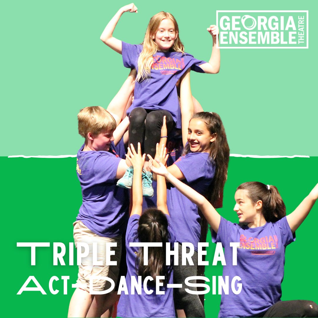 Coming up next! Triple Threat is one of our most popular camp sessions--2 weeks of intense musical theatre training to build skills in dance, voice, character work, and storytelling. Just a few spots still open for kids in grades 2-12! More at get.org