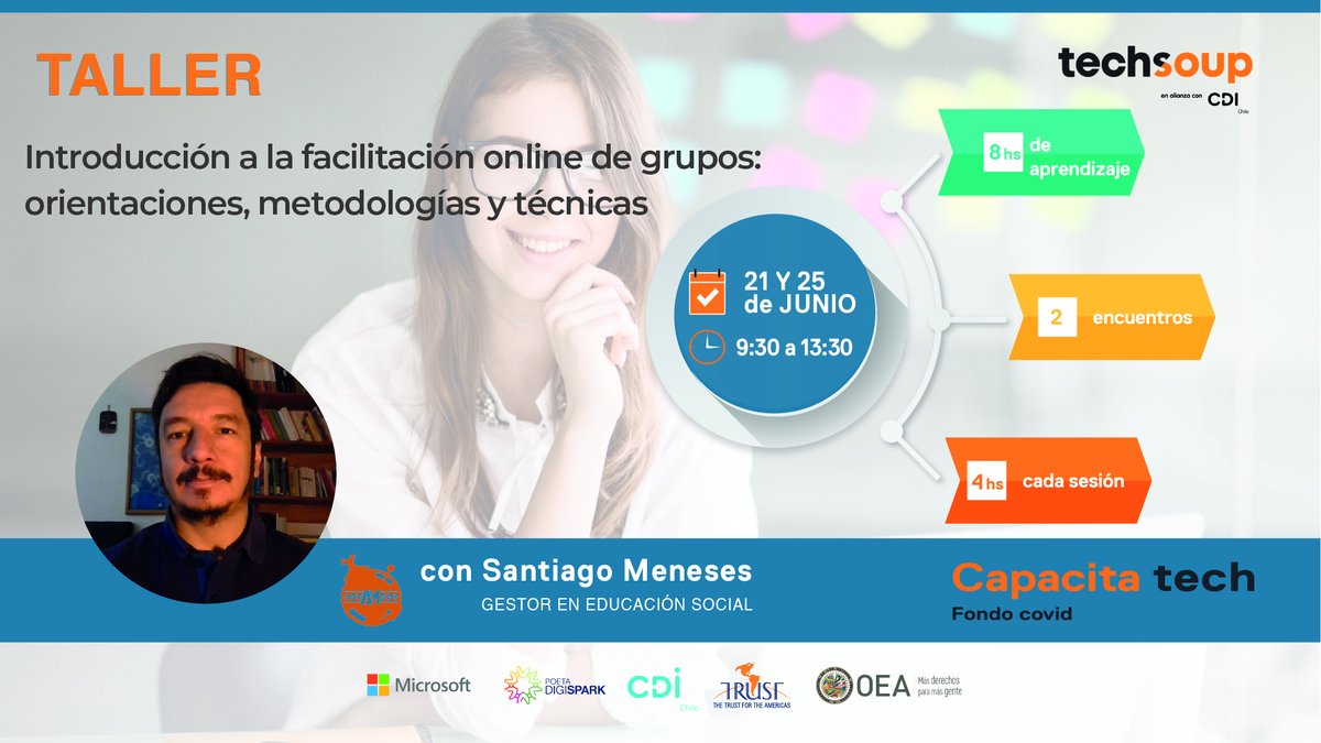 TechSoupChile's tweet image. ¿Por qué la facilitación hoy más que nunca?
Ante la crisis sanitaria y social requerimos de métodos y técnicas para lograr una comunicación ágil y productiva.
Te esperamos: bit.ly/TechsoupCapaci…

@TechSoup @Trust4Americas @Microsoft @OEA
#Capacitatech #TechSoupChile #ONG
