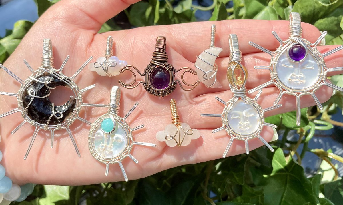 Lots of celestial pendants in my shop! 🌞☁️💫🌚✨