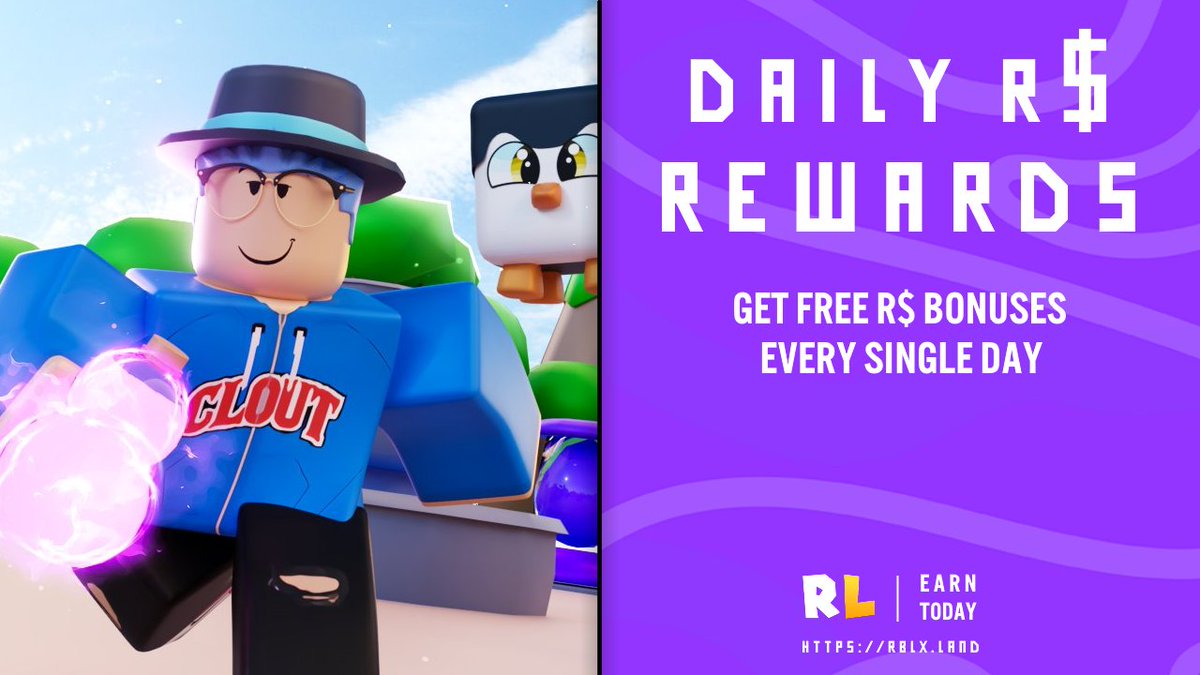 ❗️ DAILY REWARDS

- Extra FREE R$ every day after completing offers
- Completing one offer is enough to get you a daily reward

⭐️ rblx.land/rewards.php

#robux #rblxland