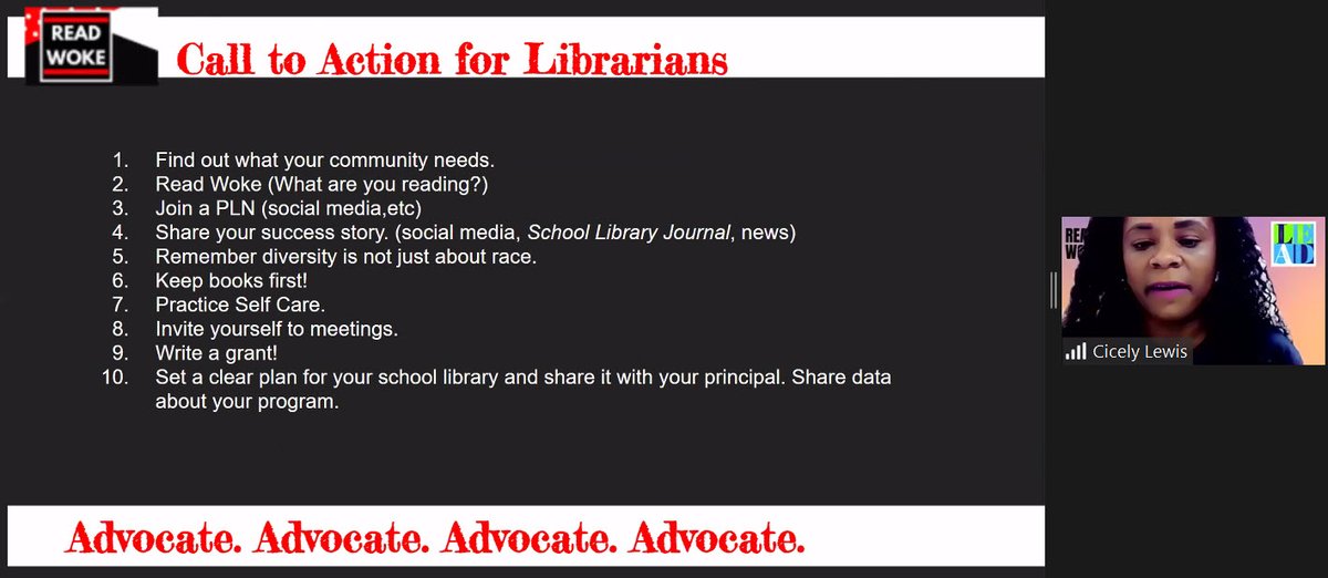 ohairreadsbooks's tweet image. This Call to Action list from @cicelythegreat is great, but it doesn&apos;t capture the energy or hearts she has inspired in #JCPSlibraries this morning at #JCPSLSA2021. Thank you! #ReadWoke @JCPS_LMS