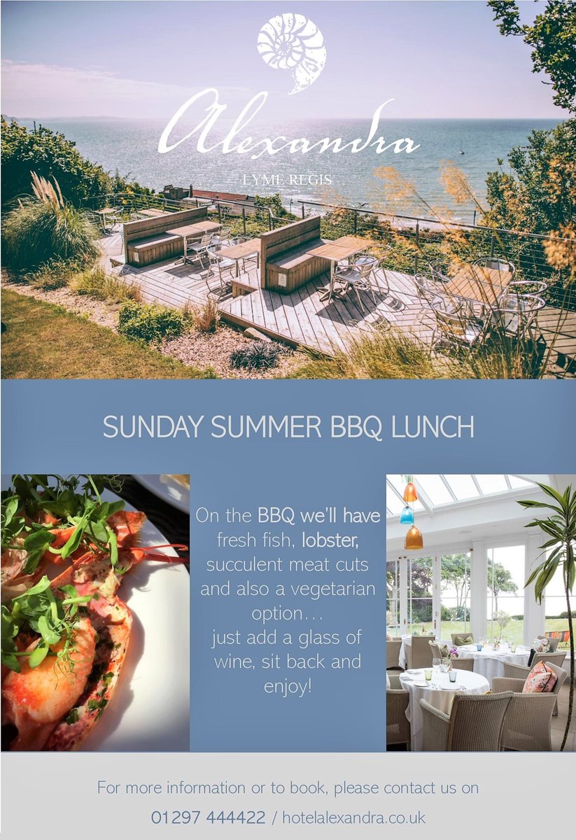 Our BBQs are back! Every Sunday throughout the summer months from this weekend ☀️⛱🦞. Booking required - call us on #LymeRegis 01297 444422. We look forward to seeing you soon! #WhatsOnInDorset