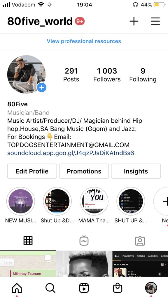 Just Hit 1 THOUSAND Followers Via My Instagram Page. I’d like to thank everyone that is following/Supporting🙏🏿🏁✈️🚀🔥🔥🔥🔥🔥🔥🔥🔥🔥🔥🔥🔥🔥🔥🔥🔥🔥🔥🔥🔥🔥🔥🔥🔥🔥🔥🔥🔥
#newMusicOutNow #LinkInbio #Hiphop #Gqom #House #Jazz #TopDogsEntertainment #80Five