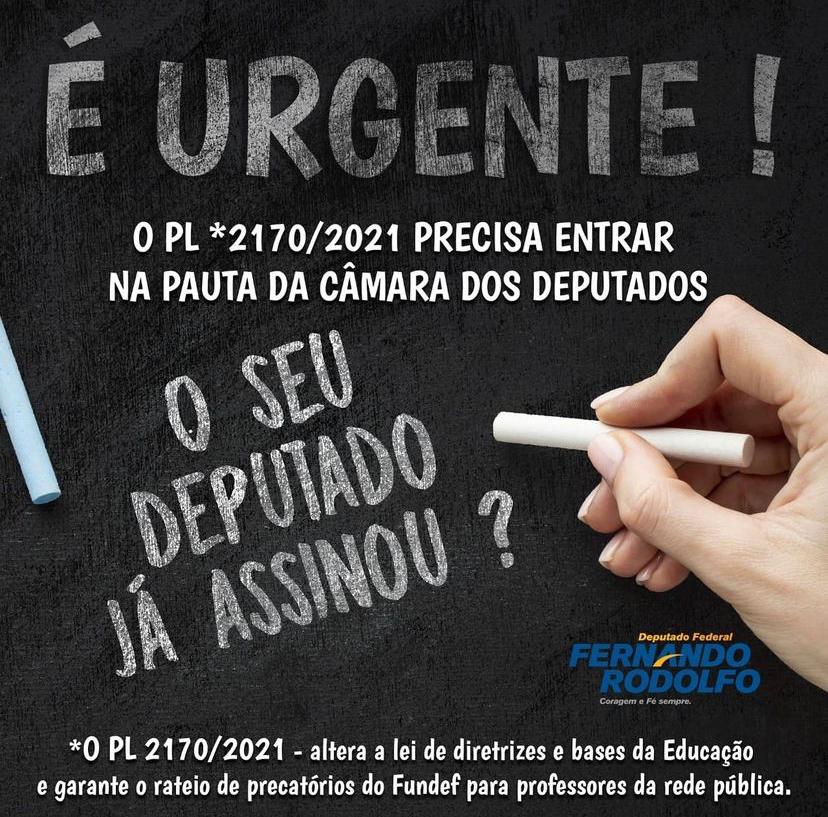 Já temos 43 assinaturas! Hoje à noite divulgarei os nomes dos deputados que estão com os professores e já assinaram o requerimento de urgência ao PL 2170/2021!