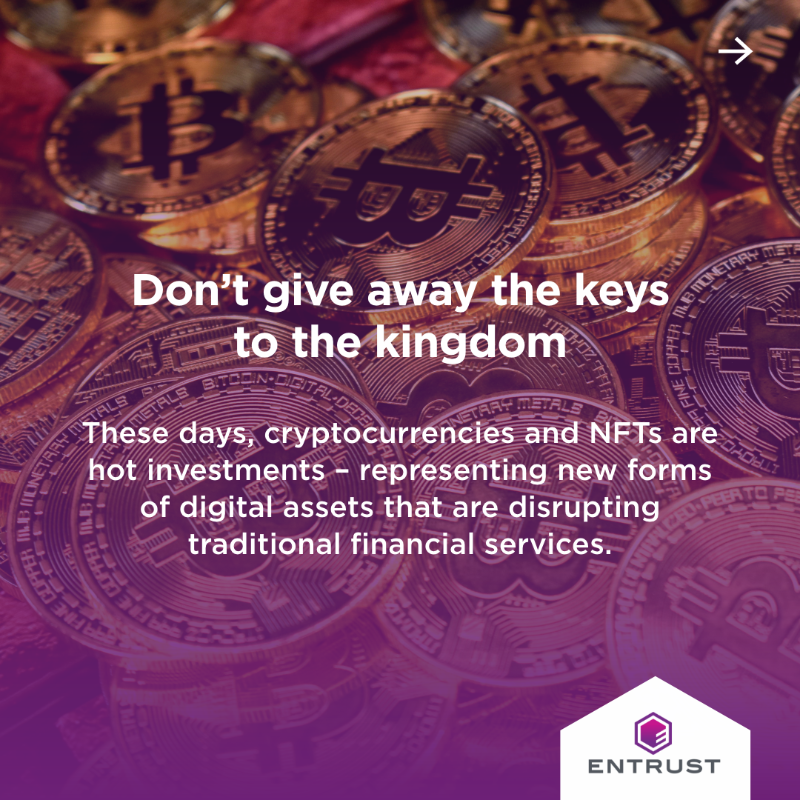 EntrustHSM's tweet photo. The rise in cryptocurrencies and non-fungible tokens has created new security challenges for traditional financial services. @johnrgrimm explores what is needed to protect digital assets and keys in his latest blog.