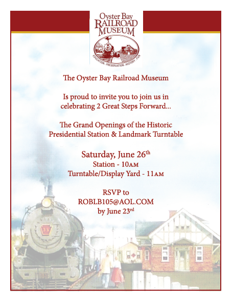 oysterbayny's tweet photo. Mark your calendars! #grandopening #OBFreeEvent #RailroadMuseum #OBRM #LIRR https://t.co/iZOUFf2wE6