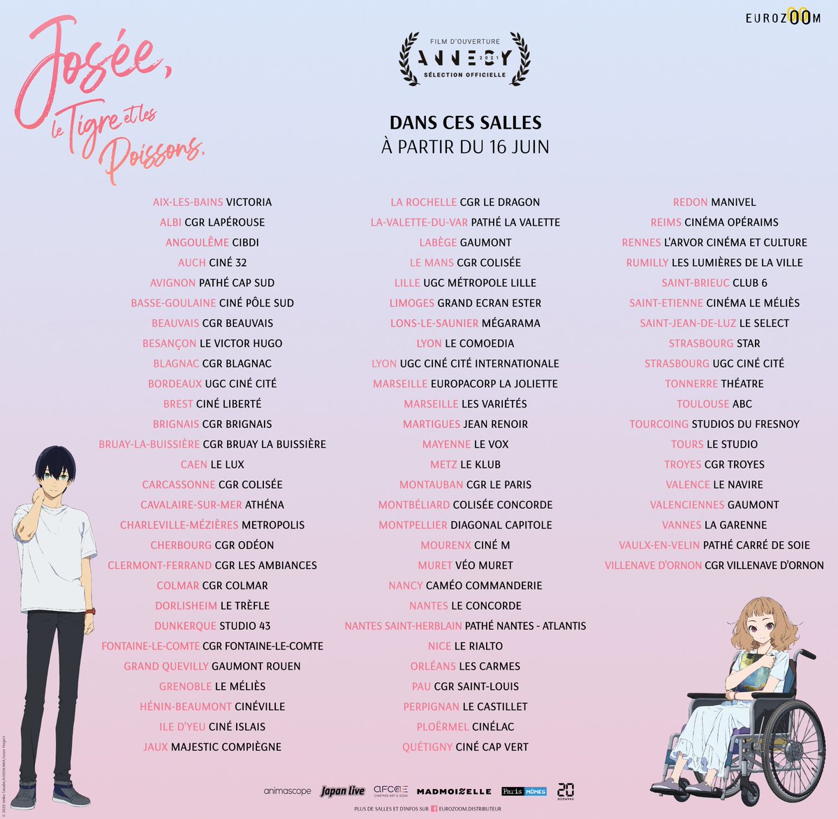 Animascopefr's tweet photo. En salles - le 16 juin

Josée, le tigre et les poissons
Bienvenue chez les Loud
@infosEurozoom

https://t.co/rB0OhZHuFC https://t.co/C5sJMwvwwD