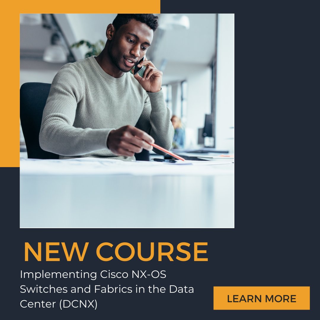 Sunset_Learning's tweet image. *NEW CLASS*
DCNX gives you a detailed understanding of the Cisco© Nexus switch platform and teaches you how to install, configure, and manage Cisco Nexus switch platforms in a scalable, highly available environment.

Learn more: sunsetlearning.com/course-catalog…

#datacenter #nexusswitch