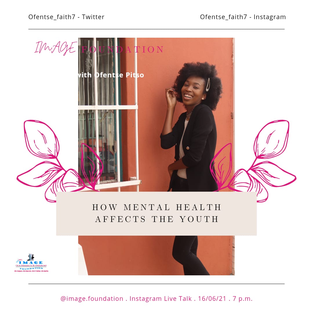 IMAGEFoundati0n's tweet photo. Join our host for tomorrow
Relebogile Nkuna - IMAGE foundation Ambassador and the founder @Ofentse_faith7 who will be sharing her story on mental health.
#mentalhealthawareness #depressionawareness #anxietyawareness #imagefoundation #girlempowerment https://t.co/MxmVqKFY7H
