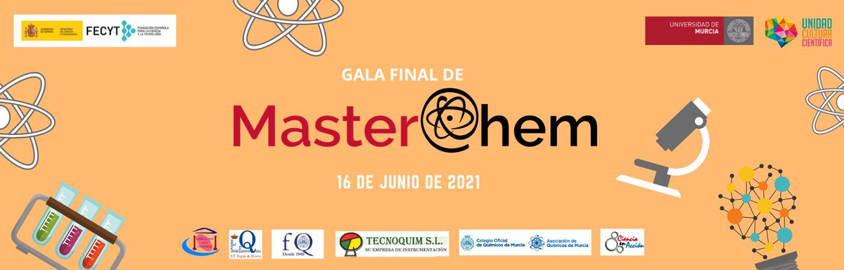 😉¿Qué tenemos mañana? ¡Exacto! ¡La final del certamen químico🧪 de la <a href="/UMU/">Universidad Murcia</a> 'MasterChem'👩🏼‍🔬 ya está aquí!

¿Qué pruebas🔎 les depararán a nuestros finalistas? 

 ✅Síguela a través de nuestras redes sociales

#OrgulloUMU <a href="/FECYT_Ciencia/">FECYT</a> <a href="/CienciaGob/">Ministerio de Ciencia, Innovación y Universidades</a>
