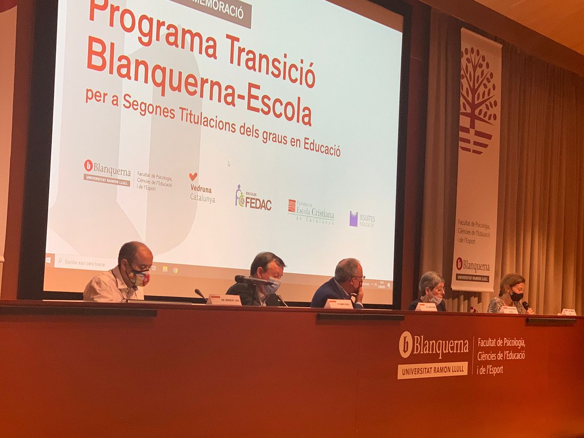 ModestJou's tweet photo. Celebrem l’èxit del Programa de Transició @Blanquerna - Escola. Cooperació i propòsit compartit de tres projectes capdavanters a Catalunya @VedrunaCat @JesuitesEdu i @EscolesFEDAC en qualitat, servei i transformació educativa. @EscolaCristiana Som Servei Educatiu de Cat. https://t.co/nUjwErD1lI