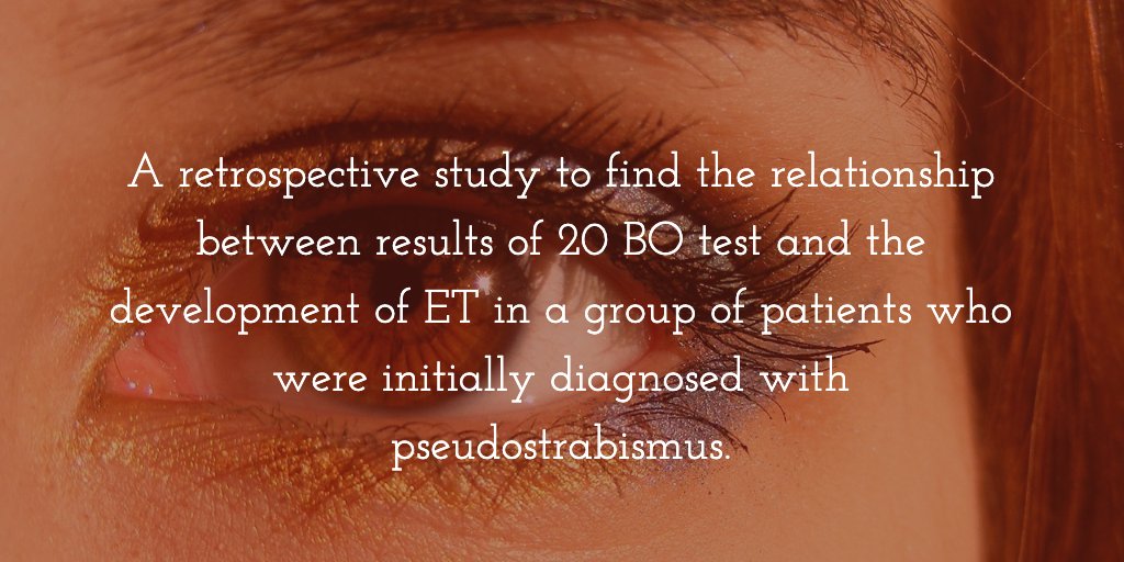 "The 20 Prism Diopter Base Out Prism Test in Pseudostrabismus" tandfonline.com/doi/full/10.10…